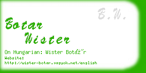 botar wister business card